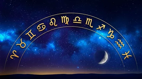 Астрологічна композиція з символами зодіаку, планетами та зірками для гороскопу на 6 липня 2026