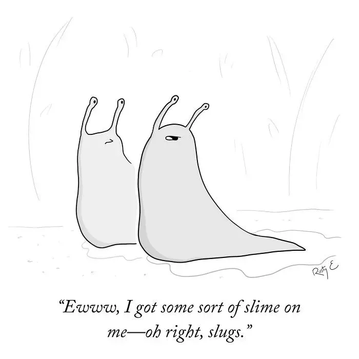 Comic demonstrating fantastical situations with relatable human emotions and reactions