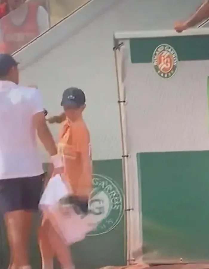 Controversial moment appearing to show contact with ball girl