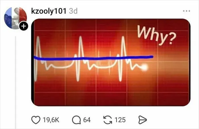 Flatlined heart monitor meme questioning why nostrils exist