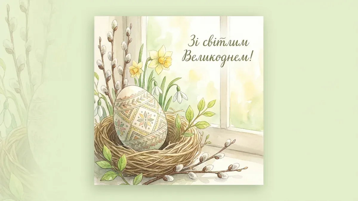 Листівка з Великоднем українською