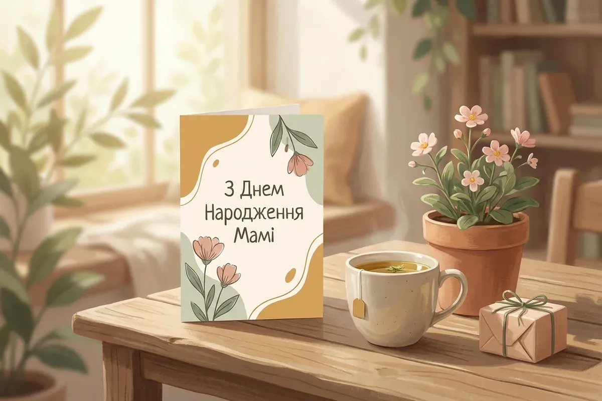 Зворушлива листівка мамі на день народження
